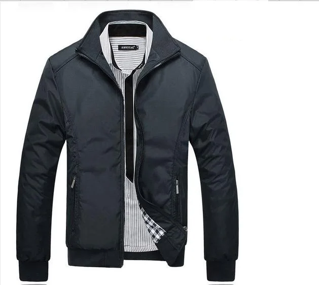 Europe Men Spring And Autumn Jacket Solid Color 6XL 7XL Casual Jacket