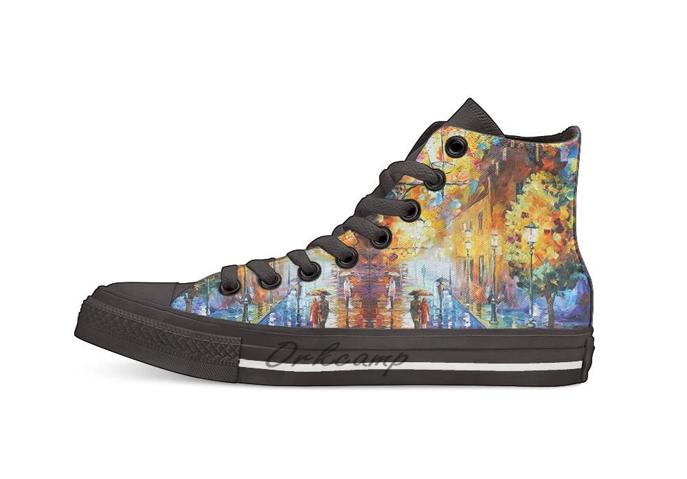 

LIGHTS IN THE NIGHT Leonid Afremov Casual High Top Canvas shoes sneakers For Drop shipping