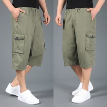 Летние мужские шорты больших размеров xxl 4xl 5xl 6xl хлопковые повседневные шорты хаки с эластичной талией короткие брюки хип-хоп