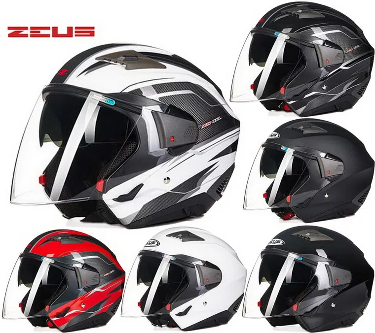 design brands ZEUS double lens motorcycle helmet half face motorbike
