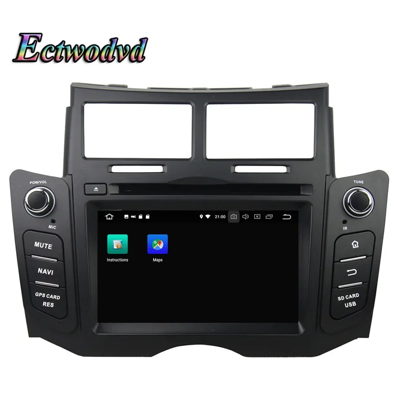 Clearance Ectwodvd Octa Core 4G RAM 64G ROM Android 9.0 Car Multimedia DVD Player GPS HeadUnit For Toyota Yaris 2005 2006 2007 2008-2011 3