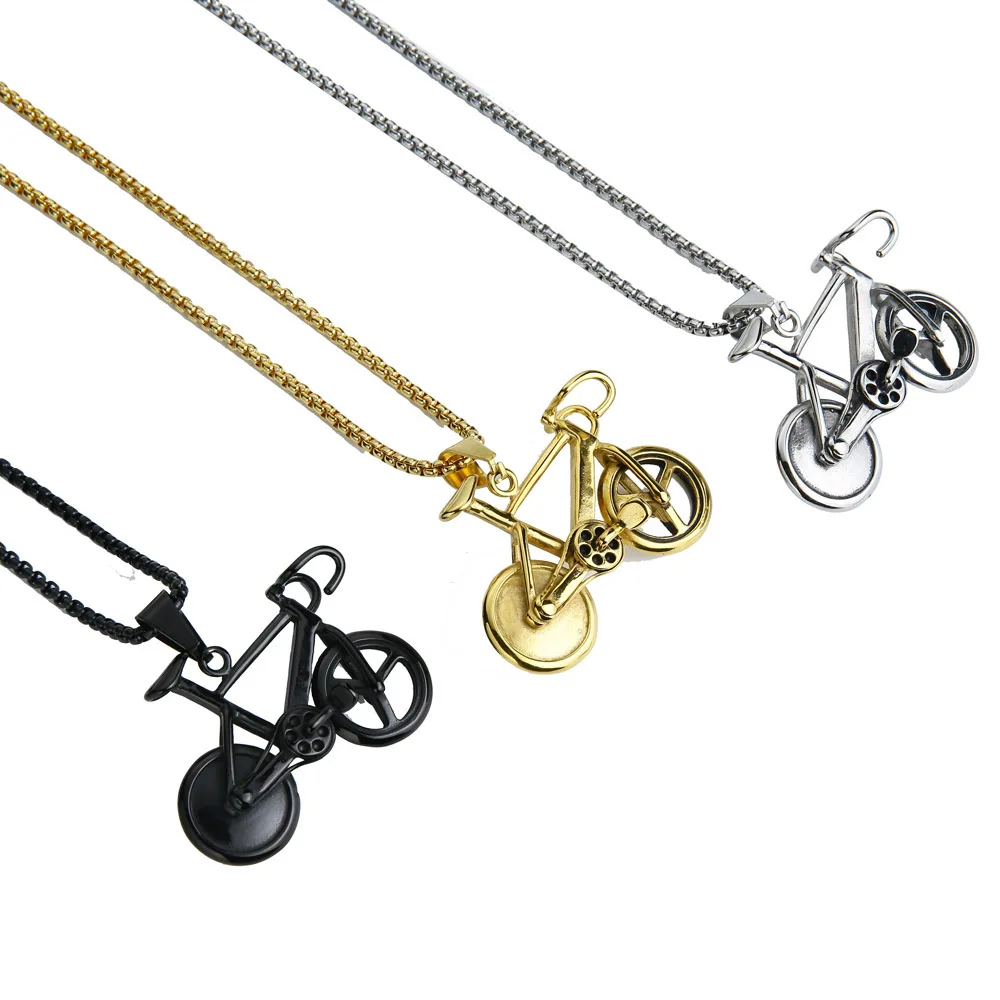 Valily Велосипедное ожерелье черного цвета из нержавеющей стали, велосипедные подвески и цепи для мужчин/женщин, горячая Распродажа, модное ювелирное ожерелье s