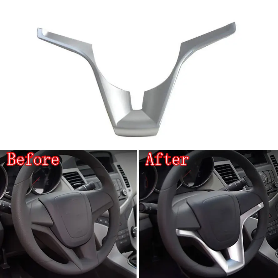 Us 14 28 7 Off 1pc Silver Interior Abs Car Steering Wheel Cover Decor Trim For Chevrolet Cruze 2010 2014 In Interior Mouldings From Automobiles