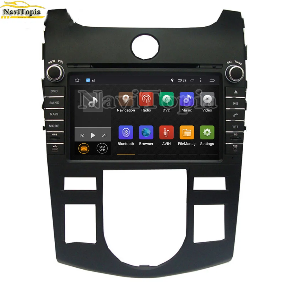 

NAVITOPIA 4G RAM 64G ROM PX6 Android 9.0 Car DVD Player GPS Navigation for Kia Cerato/Forte Auto Air-Conditioner 2008-2012