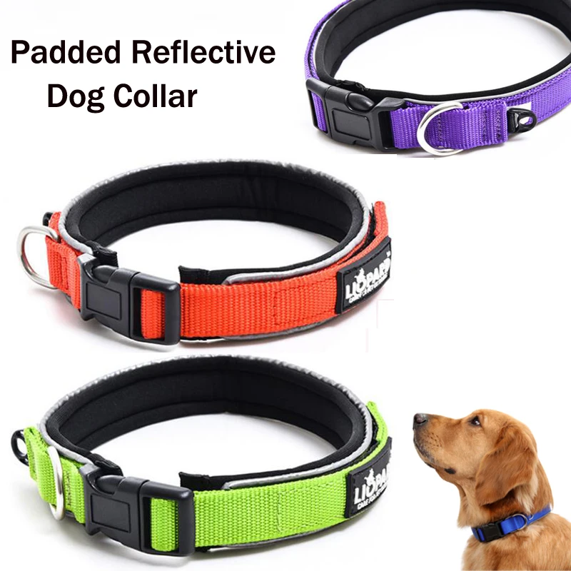 New Brand Durable and Strong Pet dog soft Padded Reflective Collar for