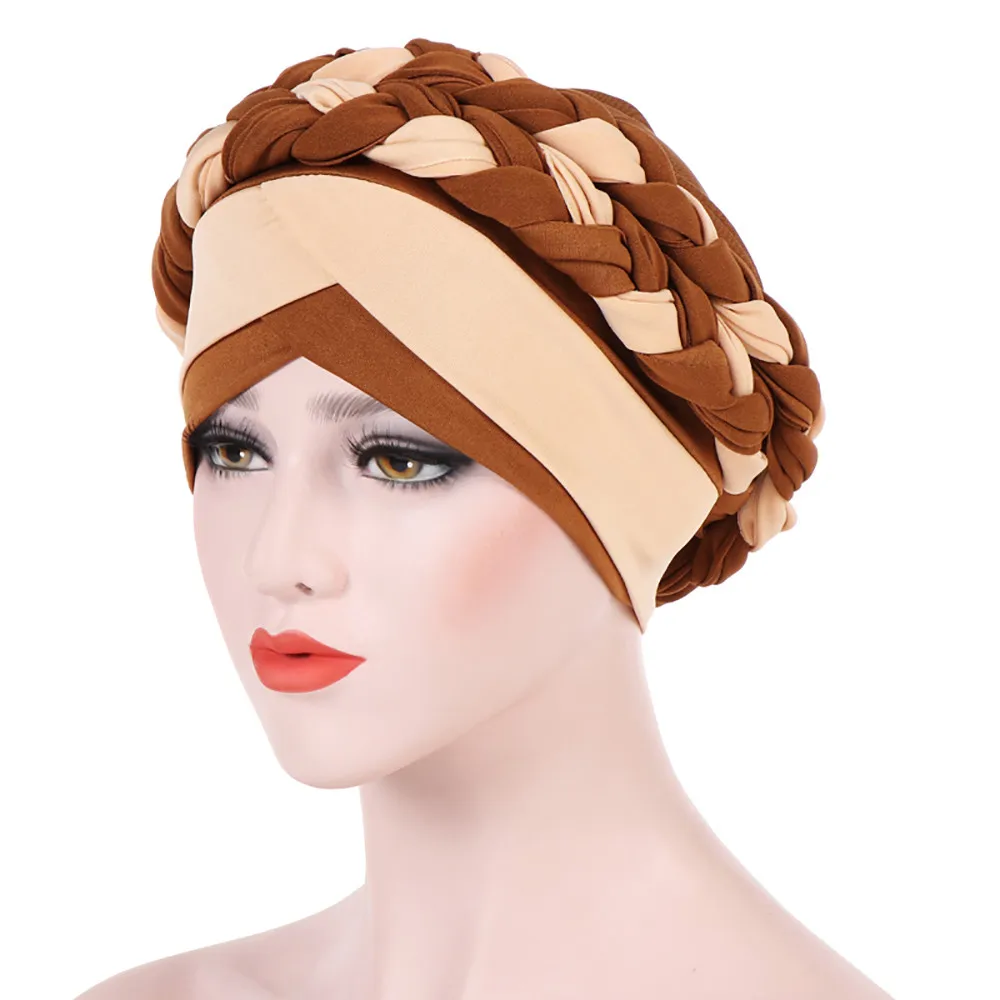 Doudoulu Женская оплетка для волос мусульманская шляпа эластичный тюрбан шапка шапки для женщин женские модные аксессуары# GX7.5