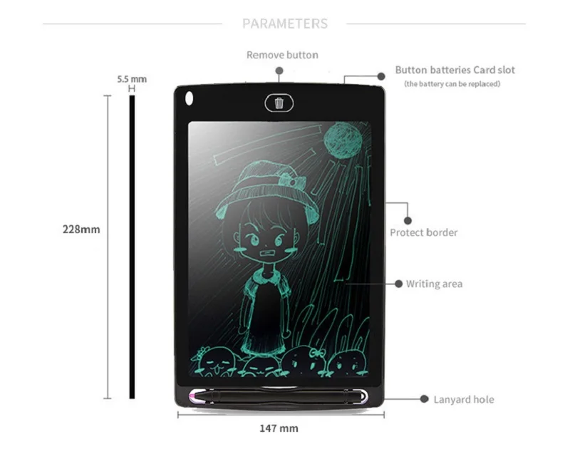 8,5 дюймов ЖК-планшет для письма цифровой рисунок электронный почерк коврик для сообщений графическая доска детская письменная доска детские игрушки