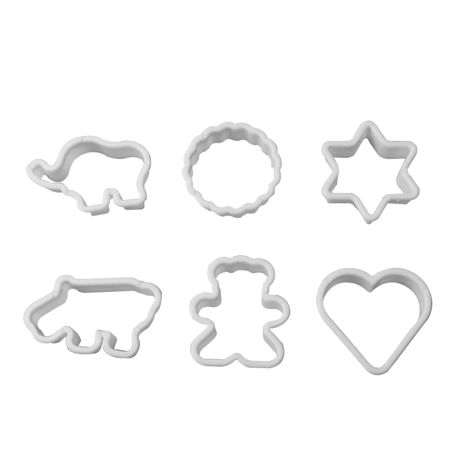 

TTLIFE 6Pcs Cartoon Animal Plastic Cookie Cutter Star Heart Shape Biscuit Mold Fondant Cake Sugar Crafts Kitchen Baking Mould