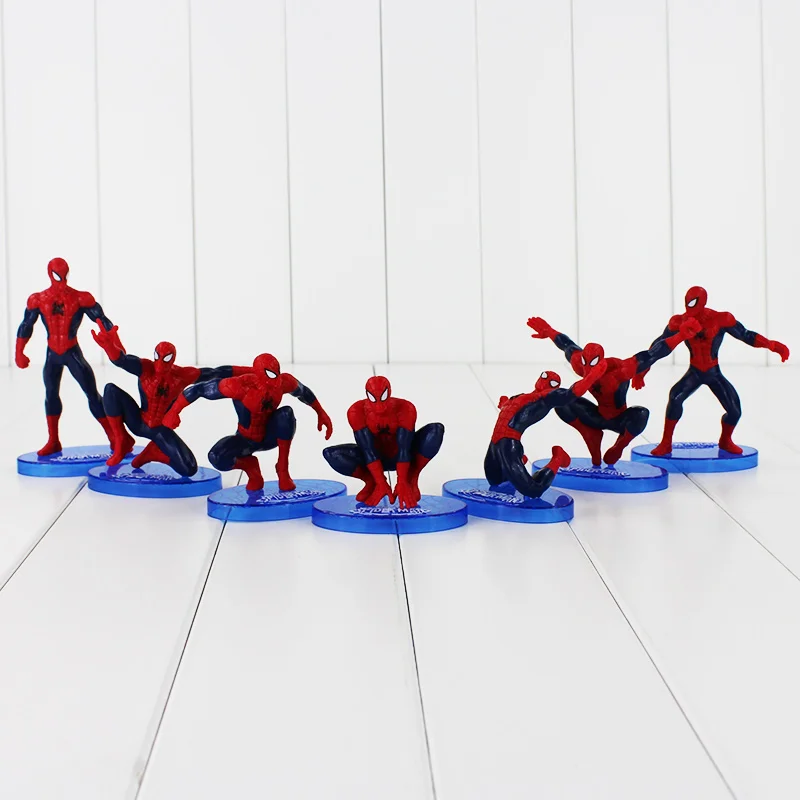 

7pcs/lot The Spiderman figure toy PVC Action Toys 7-12cm Free Shipping