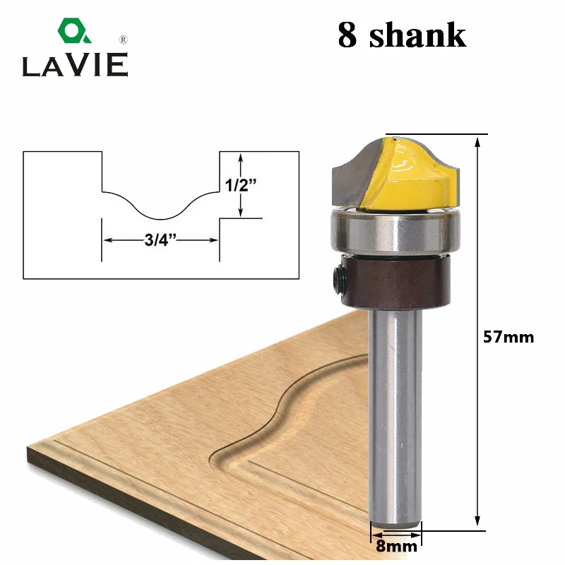 1 шт. 6 1/4 8 мм 1/" фреза из искусственной панели Ogee фреза дугообразная фреза из карбида вольфрама деревообрабатывающий фреза для дерева MC01016 - Длина режущей кромки: 8mm Shank