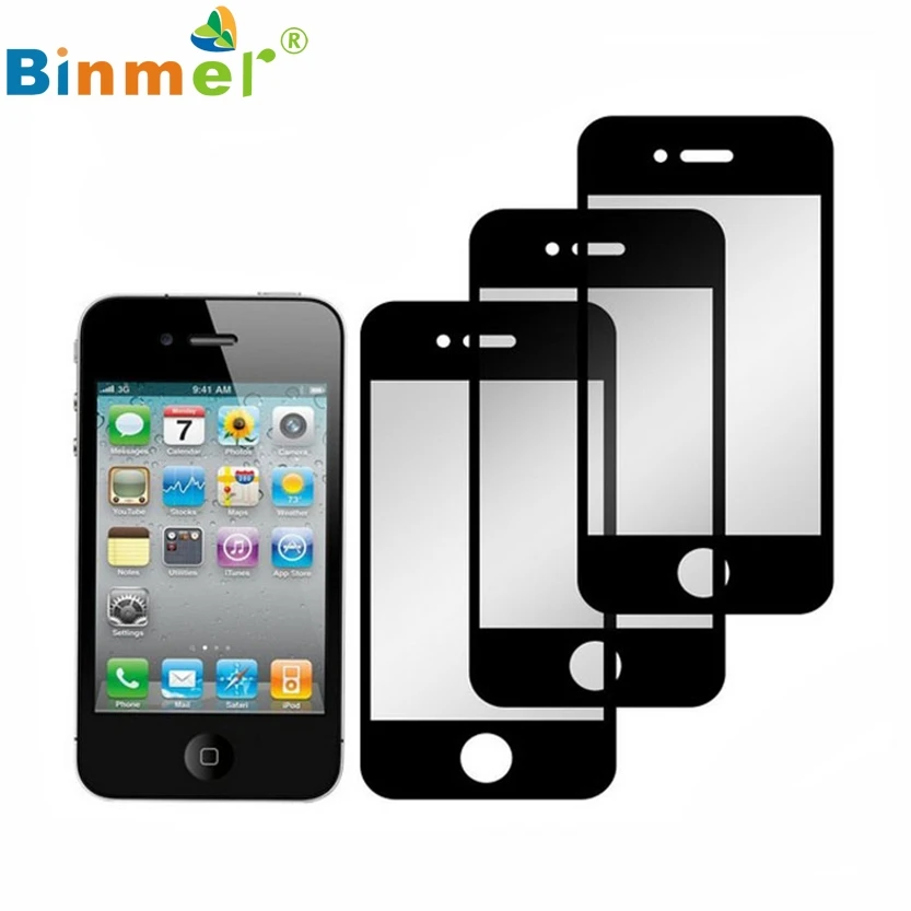 

Original Black 3pcs Anti-Glare Front LCD Touch Screen Protector Film For Apple iPhone 4 4G 4S July 07