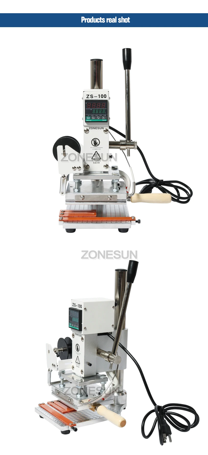 ZONESUN ZS-100 двойного назначения машина для горячего тиснения фольгой ручная Бронзирующая машина для ПВХ карты кожи и бумаги штамповочная машина