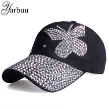 [YARBUU]красоты шапки новый дизайн популярные женщины горный хрусталь джинсовой бейсболка мода марка женщины Жан кристалл хип-хоп snapback шляпа