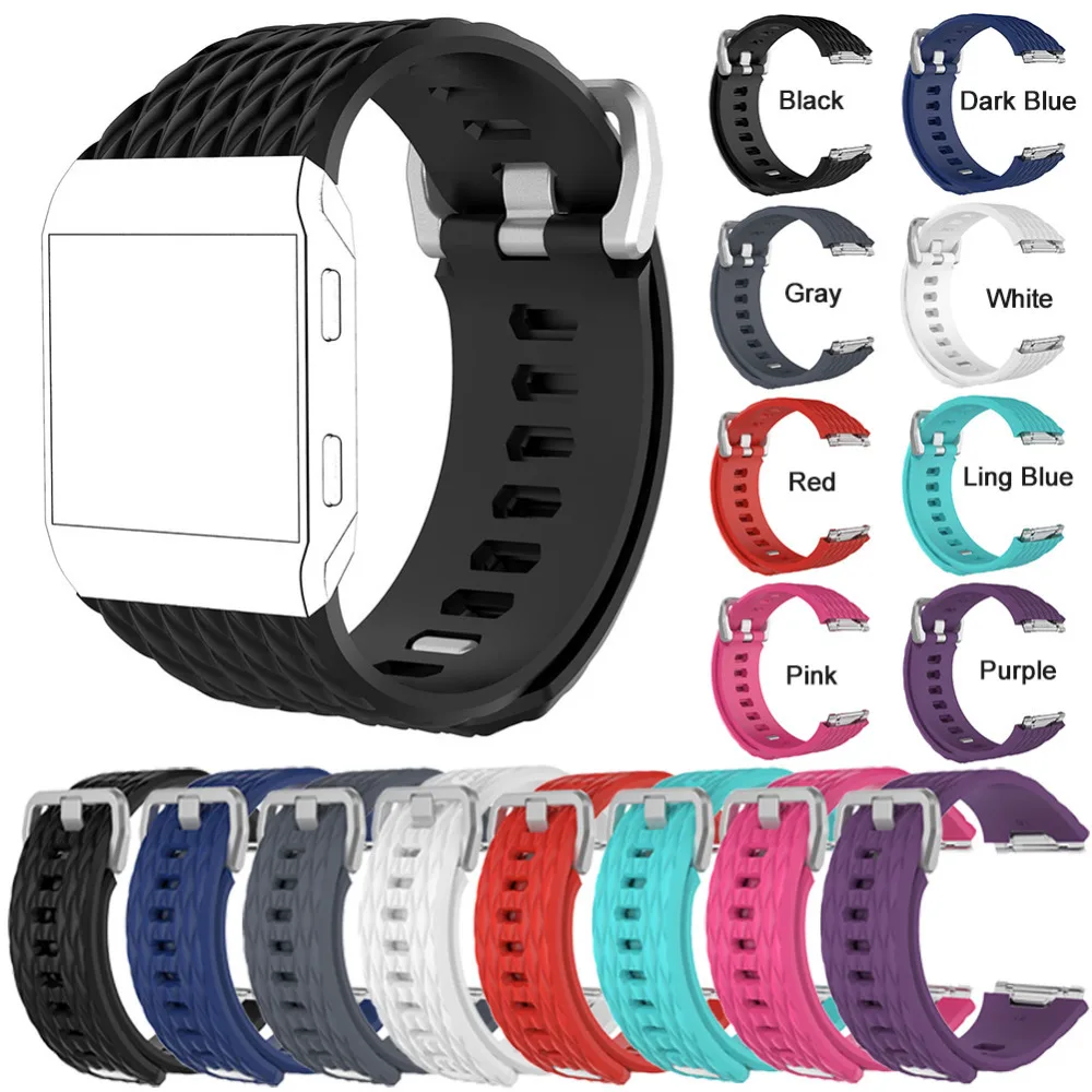 

Quality Soft Silicone Replacement Sport Watch Band Strap with Embossed Dragon Scale -like Patterns for Fitbit Ionic Smart Watch