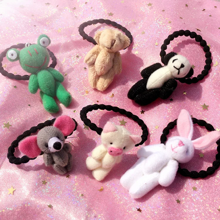 

1 PCS New Lovely Plush Panda Children Hair Ropes Elastic Rubber Hair Band Girls Hair Accessories Baby Headwear Kids Headdress