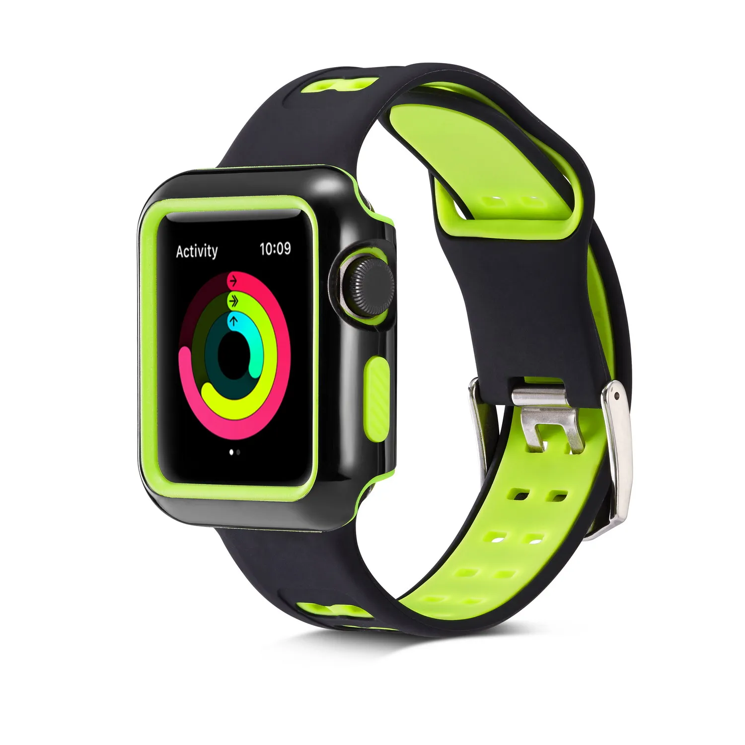 DAHASE Dual Colors Sport Silicone Strap for Apple Watch Band Series 1/2/3 Protect Cover for Apple Watch Case 42mm 38mm Bracelet
