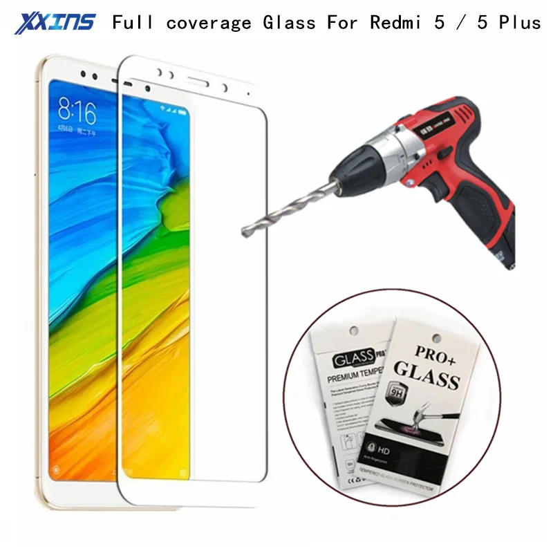 

Full cover Tempered GLASS For Xiaomi Redmi 5 Plus Screen Protector For Mobile phone Redmi 5 5.7" Protective film retail packing