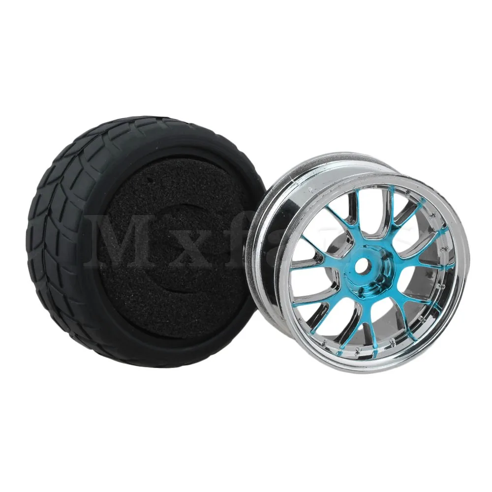Mxfans 4 шт. RC 1:10 гоночный автомобиль Y форма синий пластик обода колеса сетка