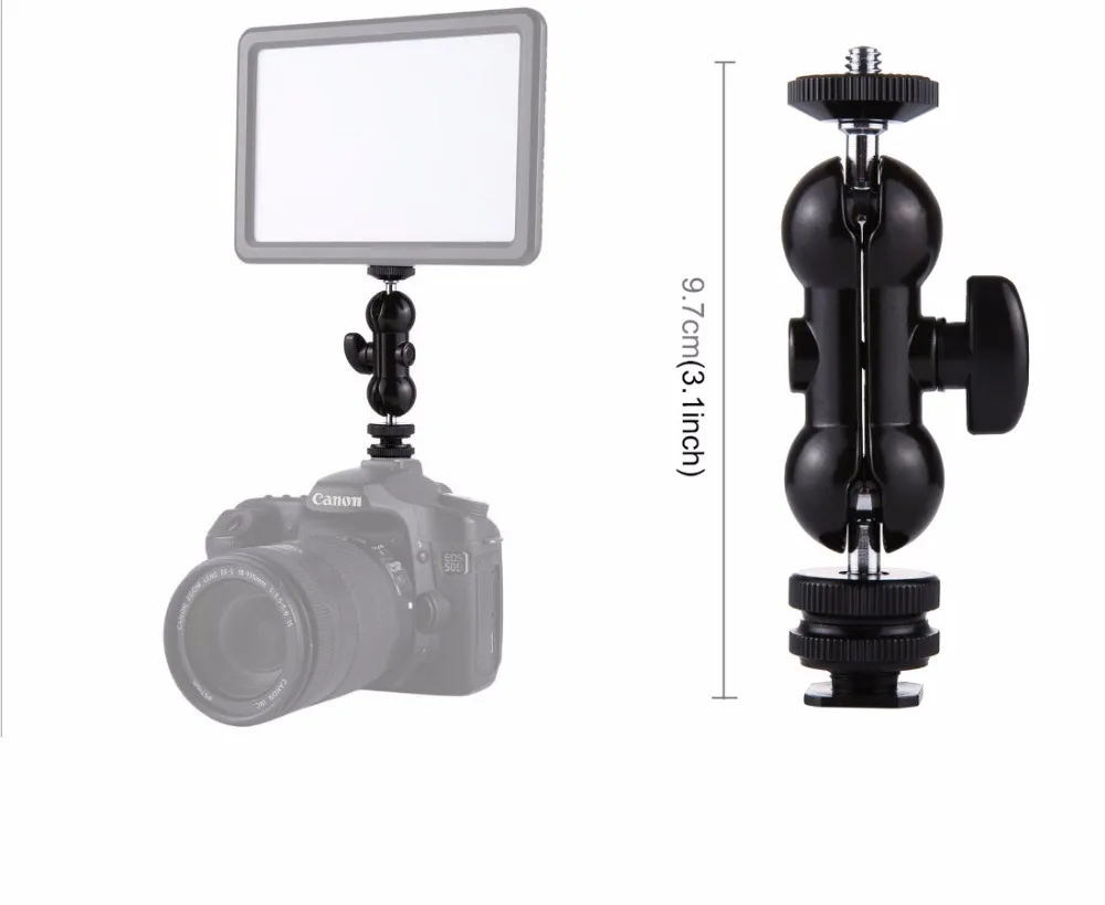 1/4" Articulating Magic Arm with Hot Shoe Camara Mount Multifunctional