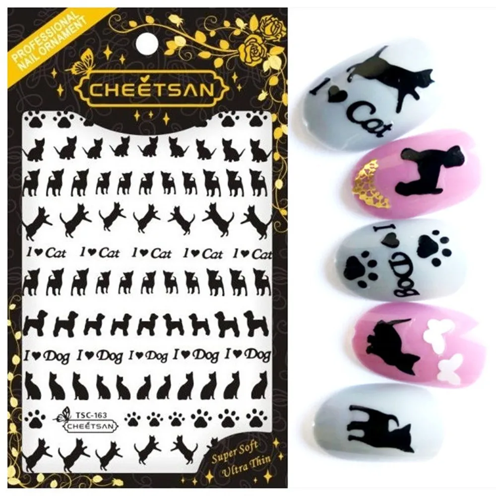 Новейшая 3d наклейка для дизайна ногтей Милая мечта кошки собаки TSC-163 Переводные картинки инструмент DIY Инструменты для украшения ногтей