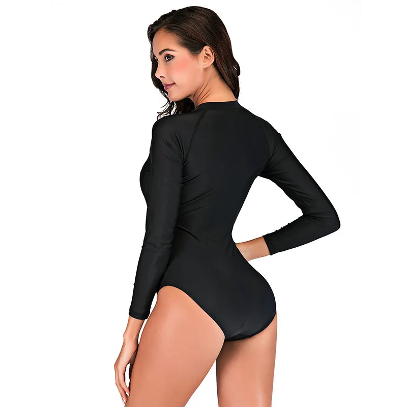 SBART женский купальник с длинным рукавом Rashguard черный защитой от сыпи популярный