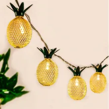 В стиле ретро, из железа, металла светодиодный светильник украшение для дома ананас Сказочный свет Батарея винтажный фонарь гирлянды комнаты праздничный Декор