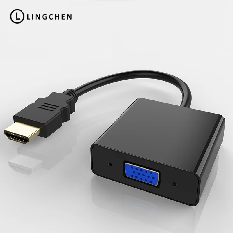 LINGCHEN HDMI to VGA Adapter для ТВ ноутбука адаптер PS4 Pro 1080 P цифровой аудио конвертер кабель |