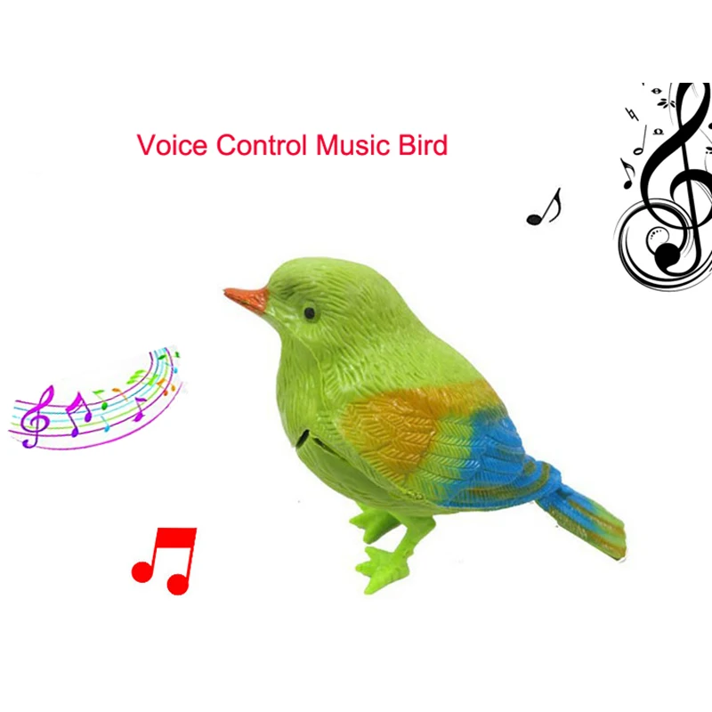 9.5cm Simulation sounding voice activated bird figure Voice Control