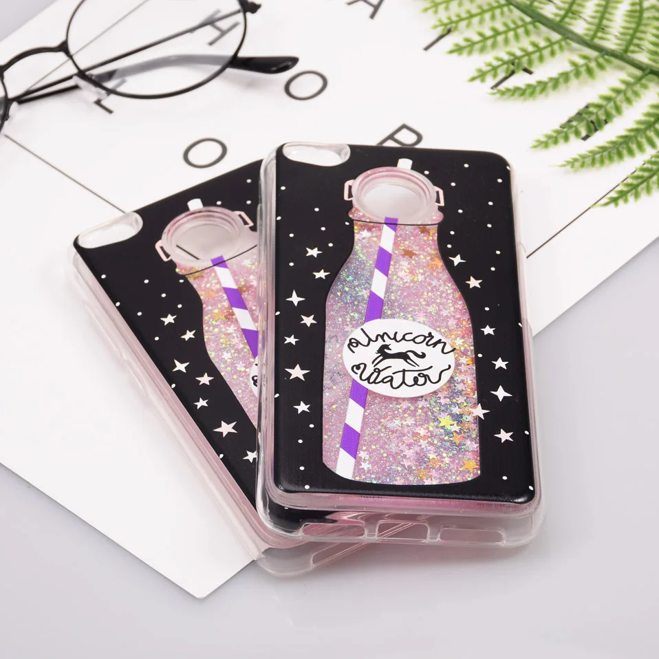 Reaoom for Xiaomi Redmi 4X Case Glitter Dynamic Liquid Colorful Star Quicksand Cute Bottle Unicorn Cover for Xiaomi Redmi 4x     (7)