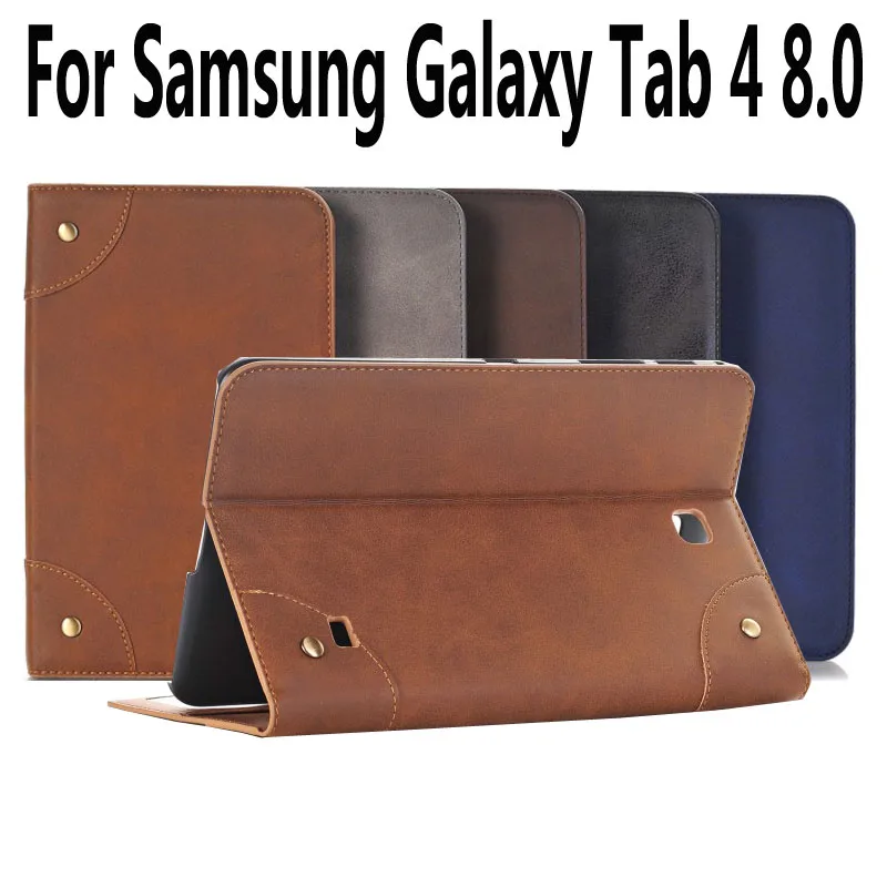 

Retro Cover For Samsung Galaxy Tab 4 8.0 Case Leather T330 Tablet Case For Samsung Galaxy Tab4 8.0 Cover with Stand Holder
