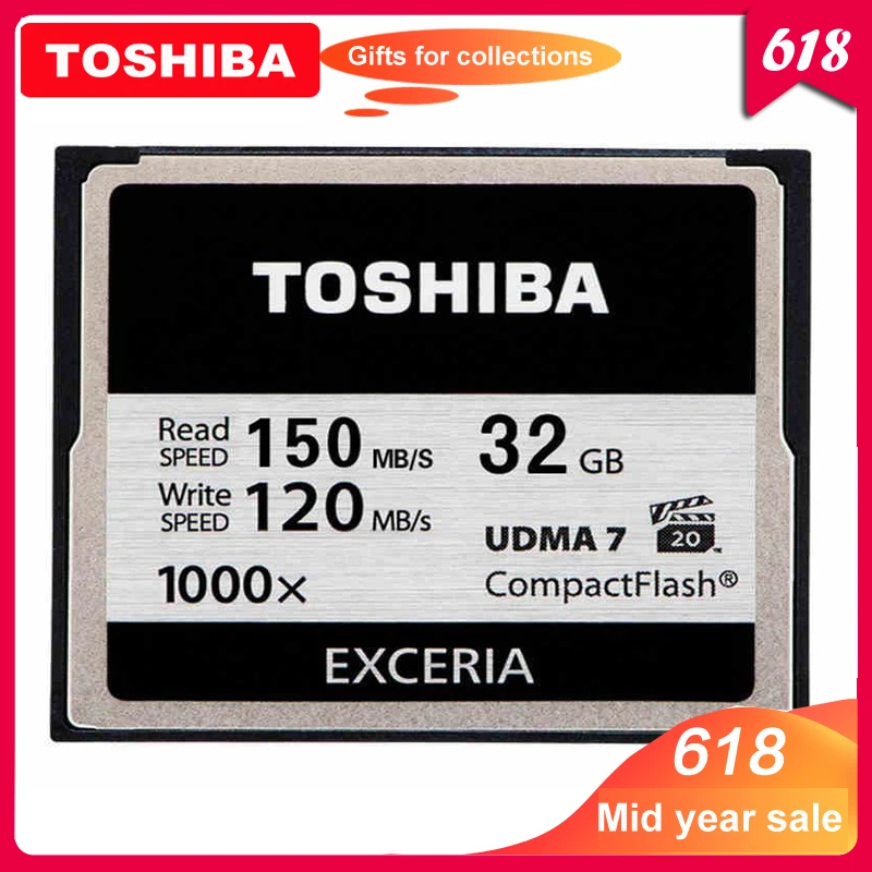 TOSHIBA EXCERIA Compactflash карты памяти 32 Гб узнать Скорость до 150 МБ/с. UDMA7 1000X для cf-карт для спортивной экшен-камеры 4 K и записи видео в формате Full HD