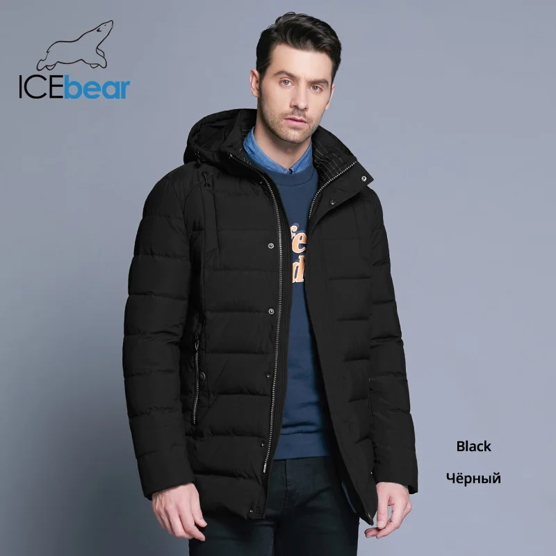 ICEbear Новая мужская зимняя куртка теплая Съемная шапка мужское короткое пальто модная повседневная одежда мужская брендовая одежда MWD18813D - Цвет: M902