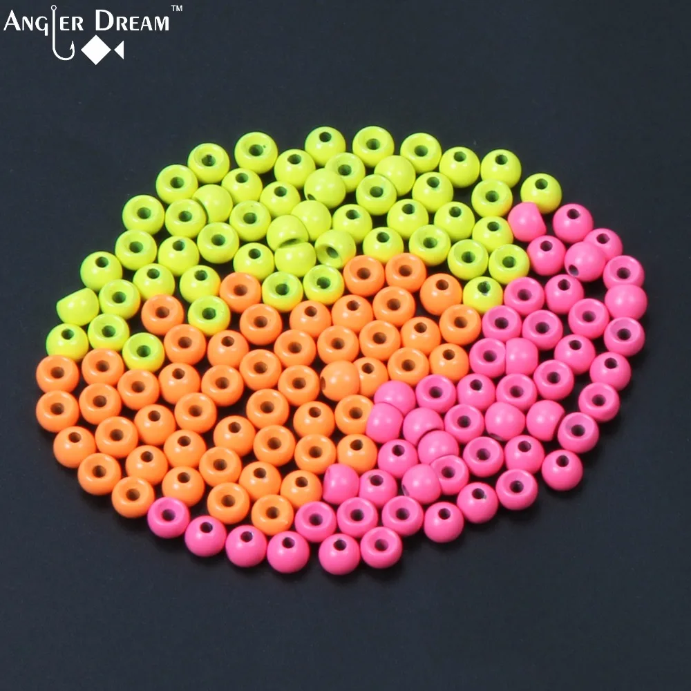 

Tungsten Fly Tying Beads Fly Fishing Nymph Head Ball Beads 50pcs / lot Orange Yellow Pink Tungsten Bead