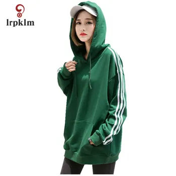 

2017 New Autumn Winter Women Cotton Hoodies Casual Loose Solid Female Sweatshirts Pullovers Hooded Collar With Velvet PQ161
