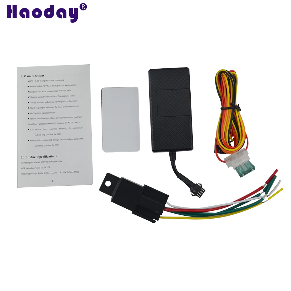 

Free APP GPS Tracker Locator A12 for Vehicle/Cars with Range of Ultra Wide Voltage Input 9-100V /Vibration alarm/Power-off alarm