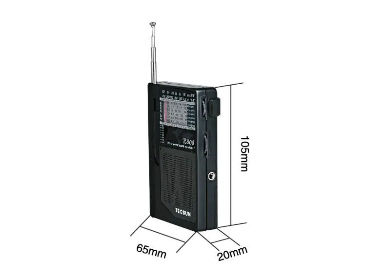 Tecsun R-808 мир радио полный диапазон приемник Мини Портативный контроль экономичный надежный. Классический качественный tecsun