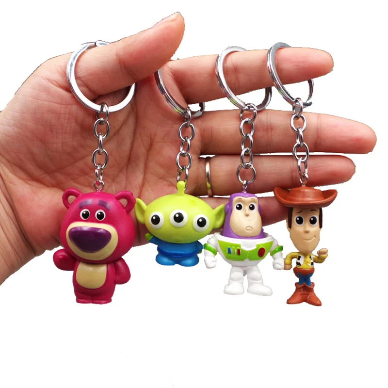 

FUNKO POP 4Pcs/Set Cartoon Toy Story WOODY BUZZ LIGHTYEAR Alien Keychain Vinyl Action Figure Collection Model Toys for Children