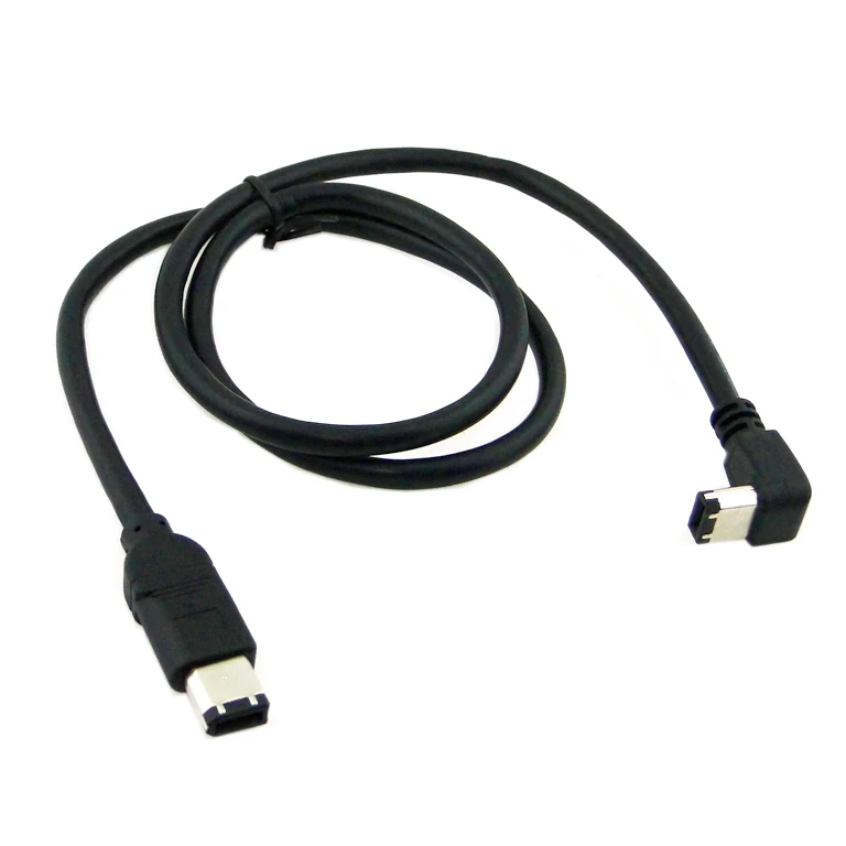 

CYDZ CY IEEE 1394 1394a Firewire 400 6pin 90 Degree Down Right Angled to 6pin straight Data Video Cable 80cm