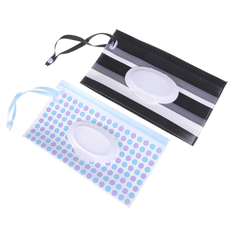 

Eco-friendly Clutch and Clean Wipes Carrying Case Wet Wipes Bag Baby Romper Crotch Extenter Clamshell Snap-strap Wipes Container