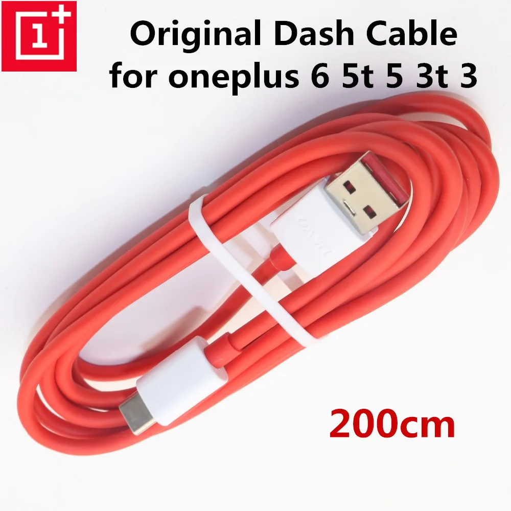 

100% Original OnePlus 6 Dash Cable 5t 5 3t 3 3 USB 3.1 Type C Quick Fast Charger Cable For One Plus Three Five T Six 200CM 2M