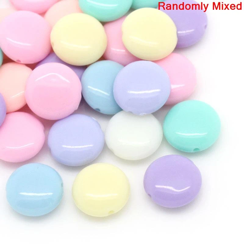 DoreenBeads акриловые разделительные бусины плоские круглые Смешанные 12 мм x 5 (4/8 дюйма