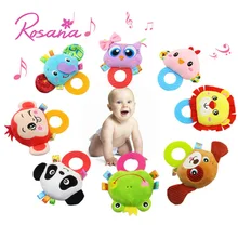 Buy Rosana Infant Safety Rattles Toy Hand Rings Bells Cartoon Animal Plush Early Education Toys For 0-24 Months Baby Newborn Gift Free Shipping