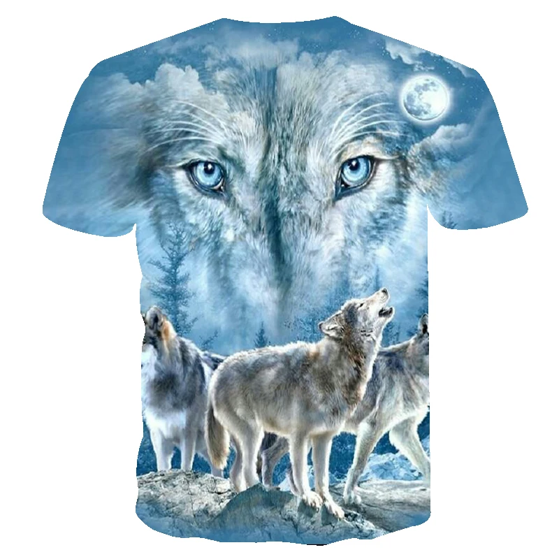 BIANYILONG 2018 Flame Wolf Print 3D Series T-Shirt Men's New Top T-Shirt Summer Short Sleeve Animal Pendant