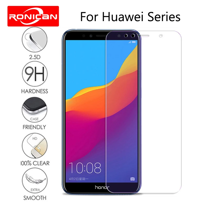 9H HD Tempered Glass for Huawei Y6 Prime 2018 Y9 Y7 Y5 Screen Protector on Honor 7A 7C Pro Film | Мобильные телефоны и