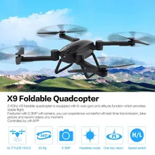 FPV Foldable Quadcopter with 2.4G 0.3MP Wifi Camera X9 Altitude Hold Real-time Headless One Key Landing Drone Profissional