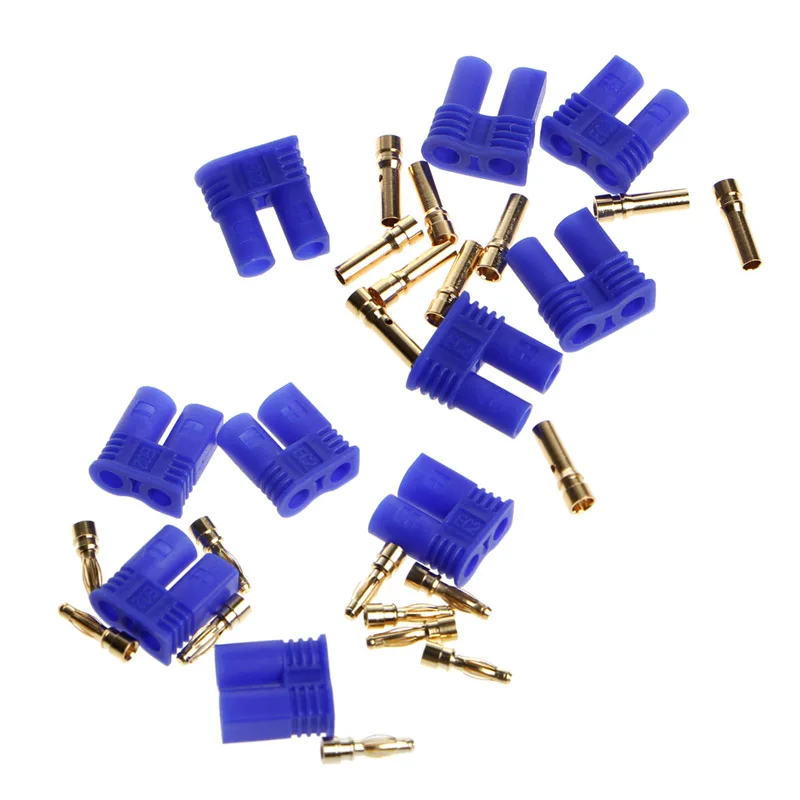 

5 Pairs EC2 2.0mm RC Lipo Battery Connector Gold Bullet Banana Plug Male&Female