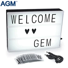 Modern Cinematic Lightbox Table Lamp DIY With Letters Number A4 A5 Size LED Lamp Battery USB Powered Cinema Desk Night Light Box