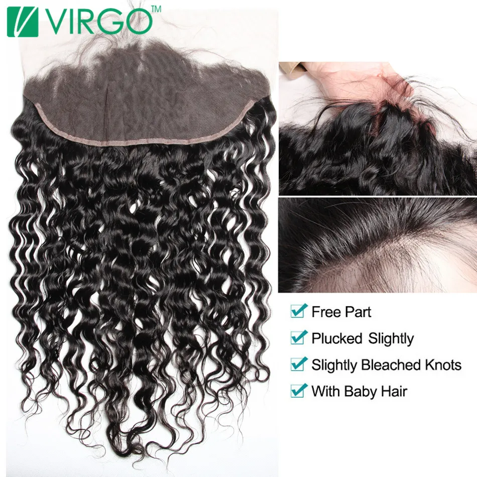 Brazilian Water Wave 3 Bundles with Lace Frontal Closure Human Hair Bundles With Closure Frontal Virgo Hair Non-remy Weave Brazilian Water Wave 3 Bundles with Lace Frontal Closure Human Hair Bundles With Closure Frontal Virgo Hair Non-remy Weave
