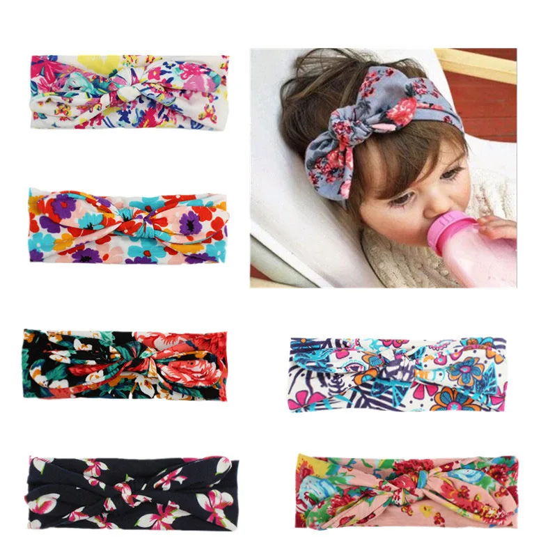 

1 Piece Fashion Popular New Colorful Boho Newborn Toddler Headband Ribbon Elastic Baby Headdress Kids Hair Band Girl Bow Knot
