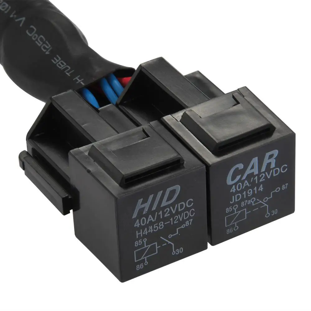 H4/9003 Ceramic Fused Relay Wiring Harness Headlight Bulb Booster